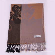 Novo Estilo Light Cor Khaki Lenço de Inverno Jacquard de Moda Pashmina